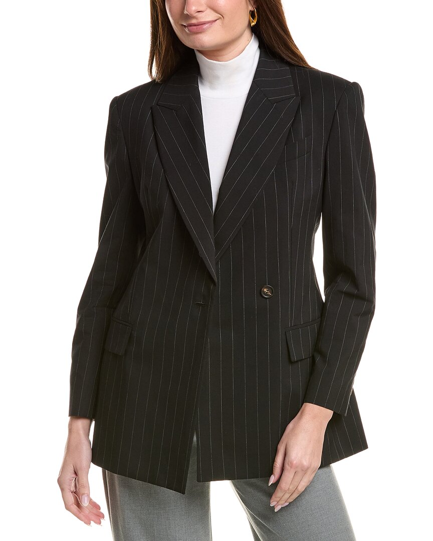 Brunello Cucinelli Wool & Silk-blend Blazer In Black