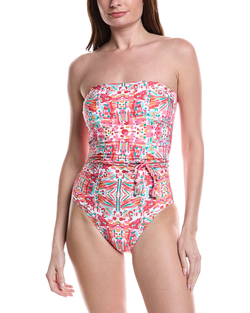 Helen Jon Tassel Belt Bandeau One-piece In White