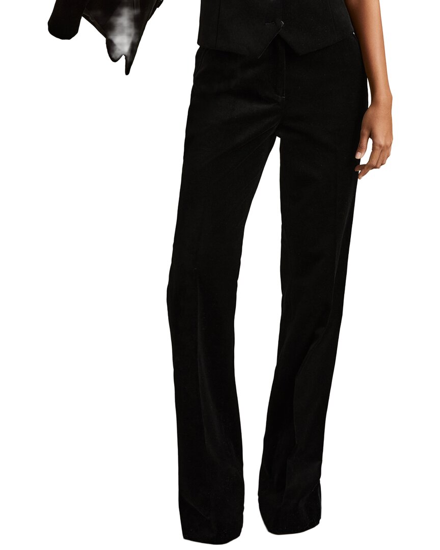 Reiss Parisa Velvet Flare Trouser In Black