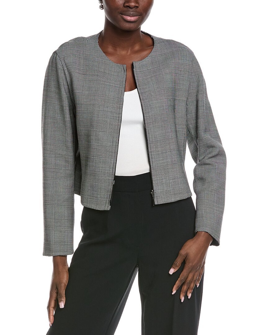 Akris Pippa Reversible Wool-blend Jacket In Gray