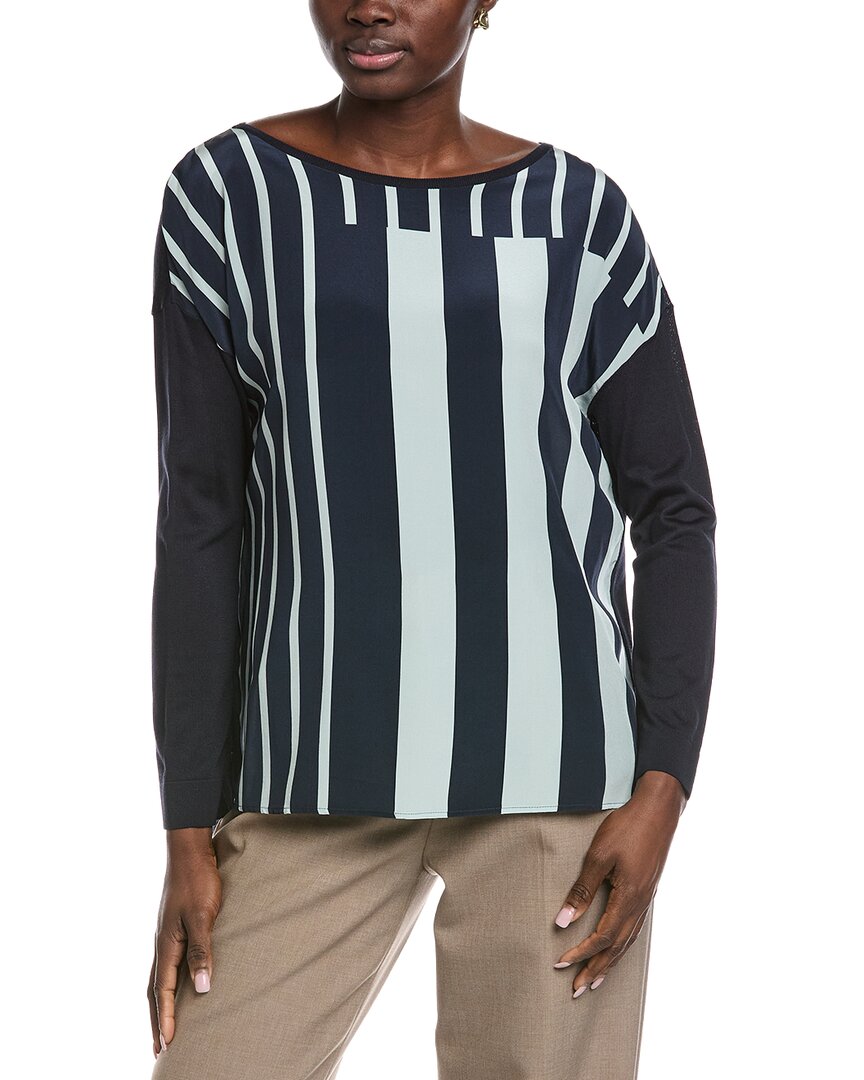 Akris Silk Top In Blue