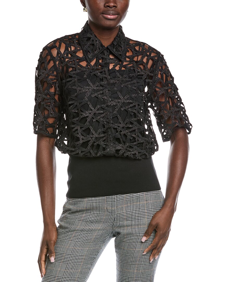 Akris Lace Silk-blend Top In Black