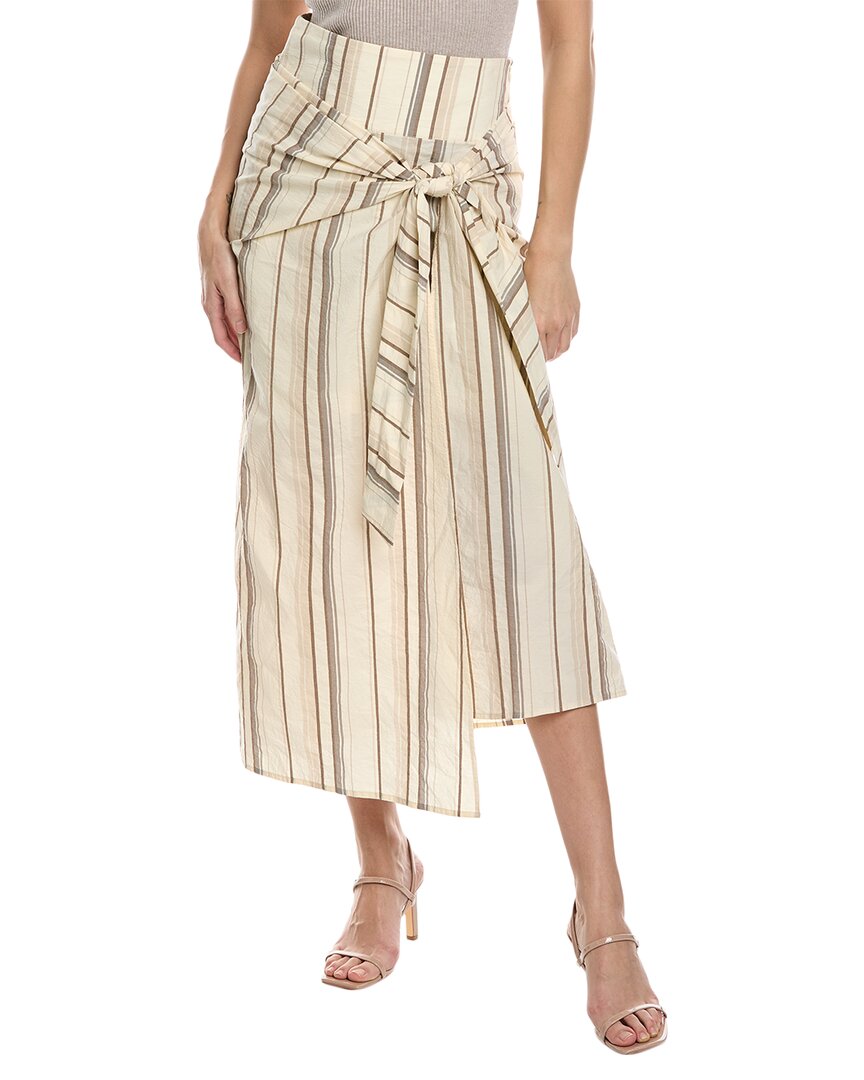 Brunello Cucinelli Linen-blend Skirt In Brown