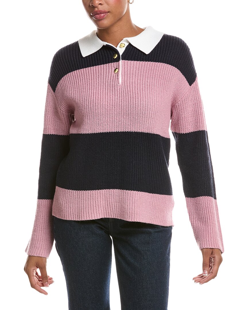 Rd Style Mae Long Saleeve Polo Neck Pullover In Pink