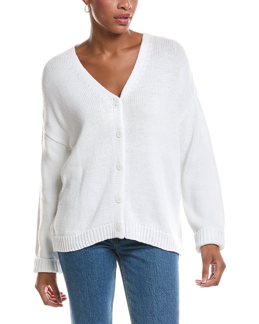 Rd Style Varari Long Sleeve V Neck Cardigan In White