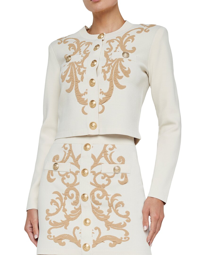 L'agence Kota Jacquard Cardigan In White