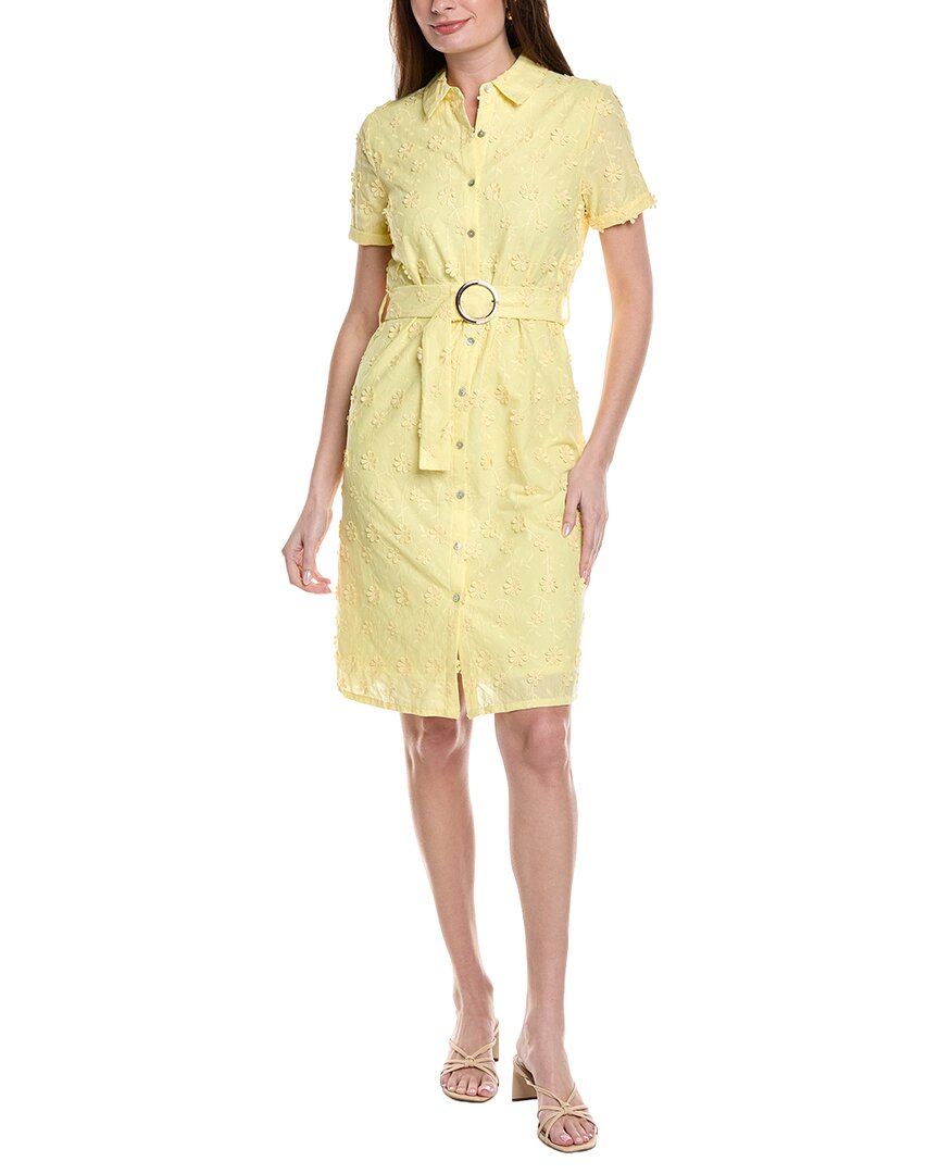 Nanette Lepore Nanette  Short Sleeve Maxi Shirtdress In Yellow