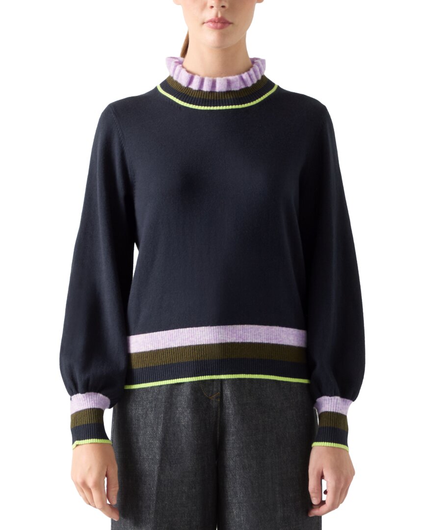 Lk Bennett Alina Wool-blend Sweater In Blue