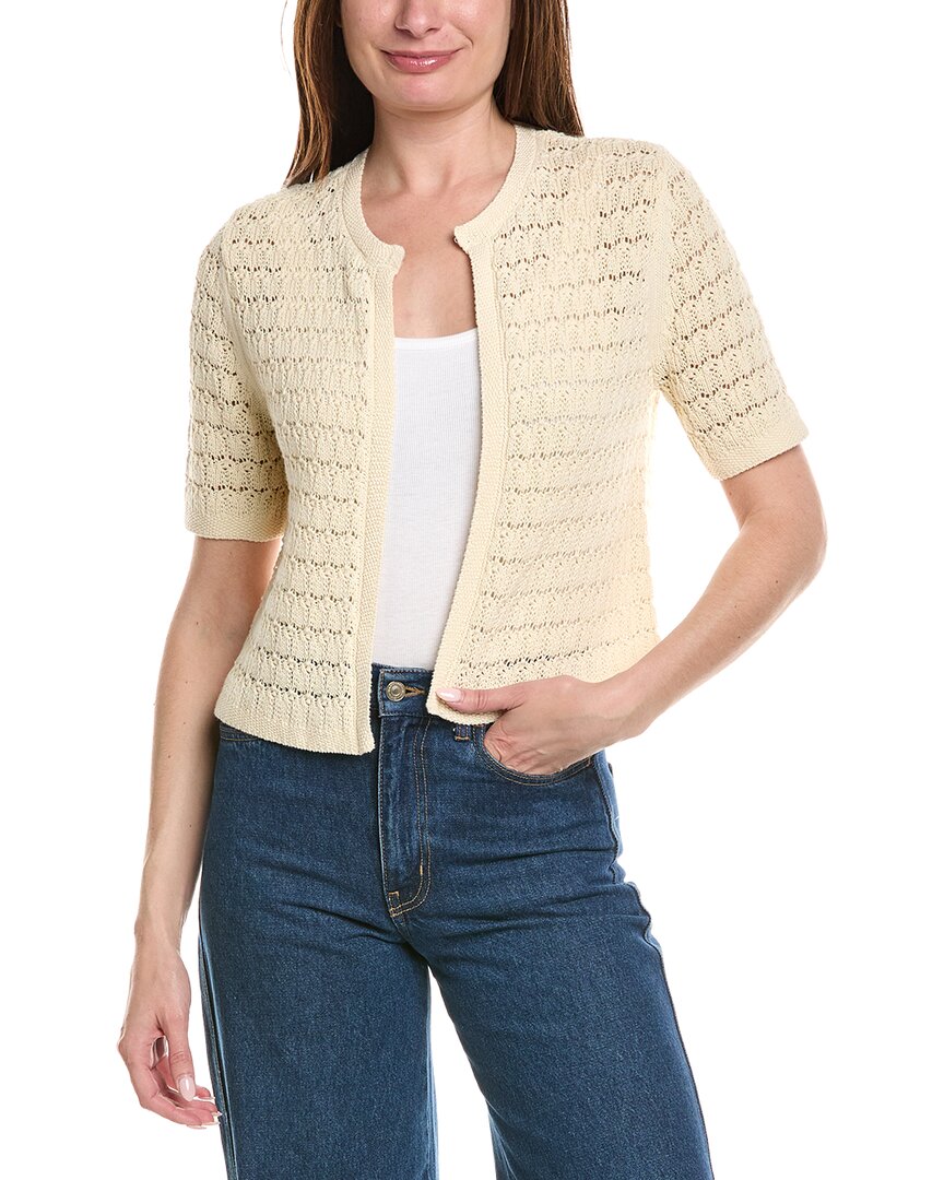 Brooks Brothers Crochet Cardigan In Neutral
