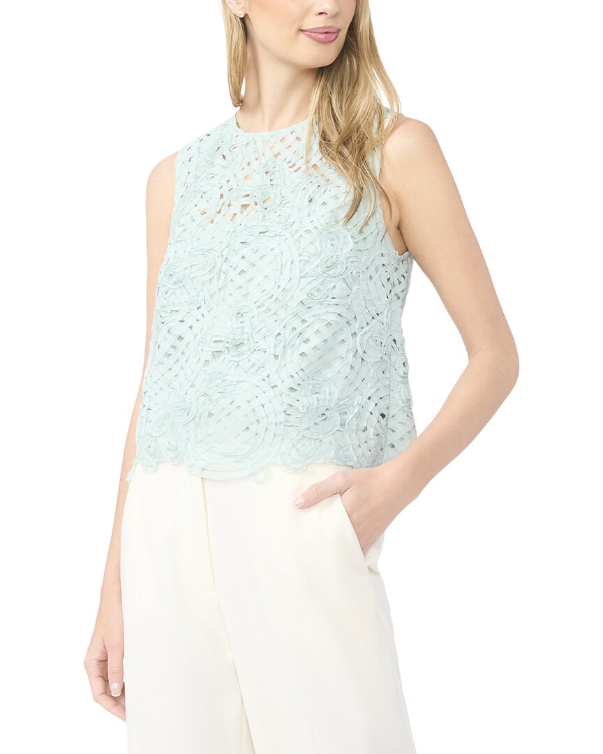 Ted Baker Hazel Sheer Lace Shell In Blue