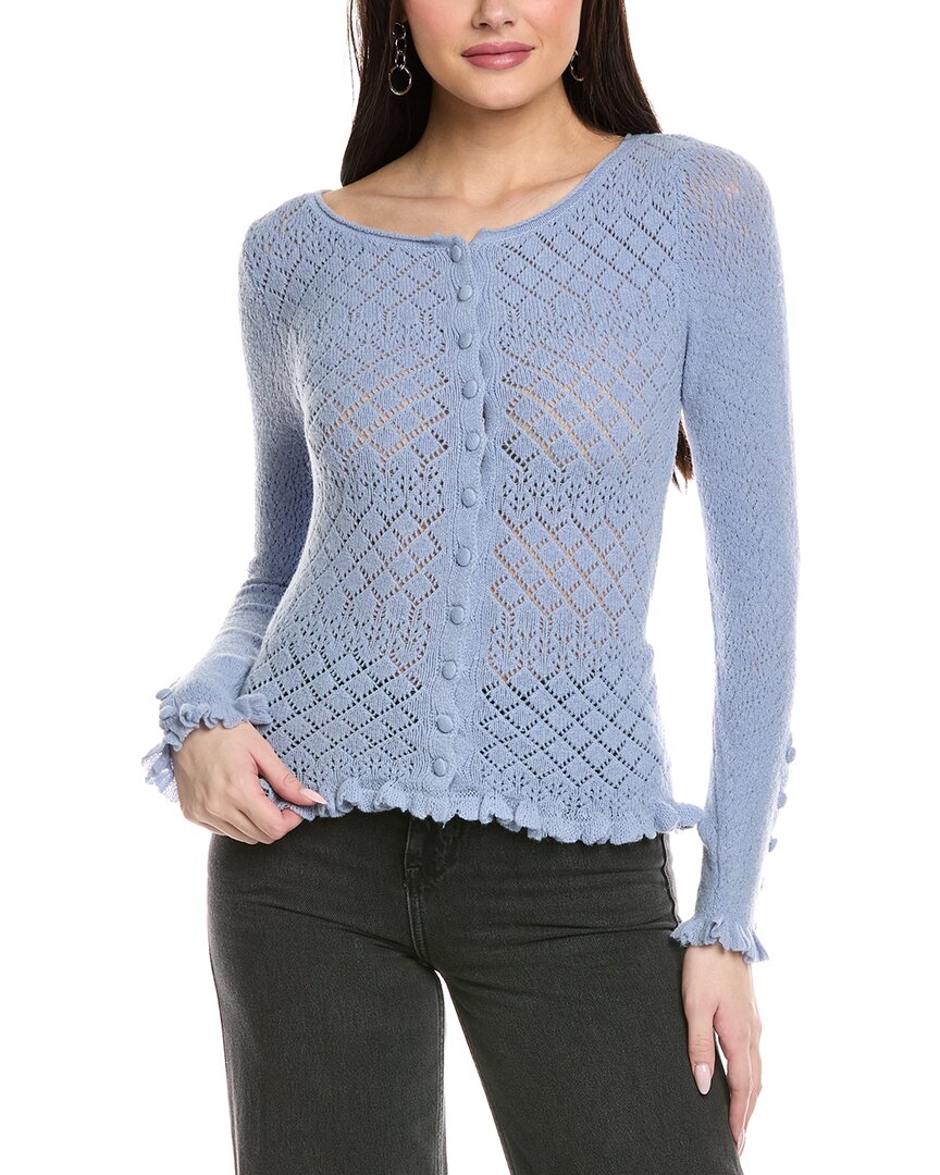 Free People Love Wool-blend Cardigan In Blue