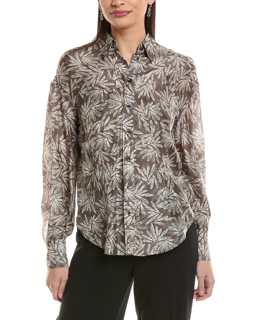Brunello Cucinelli Silk Blouse In Brown