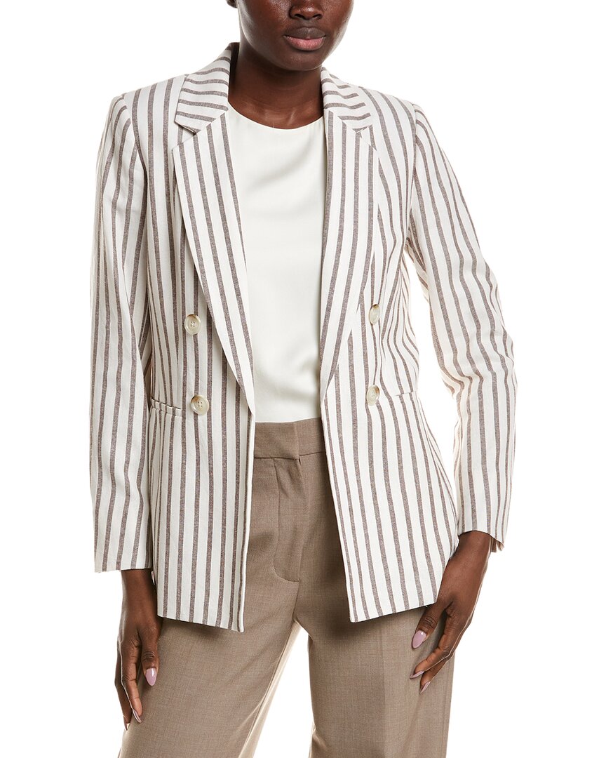 Anne Klein Linen-blend Jacket In Transparent