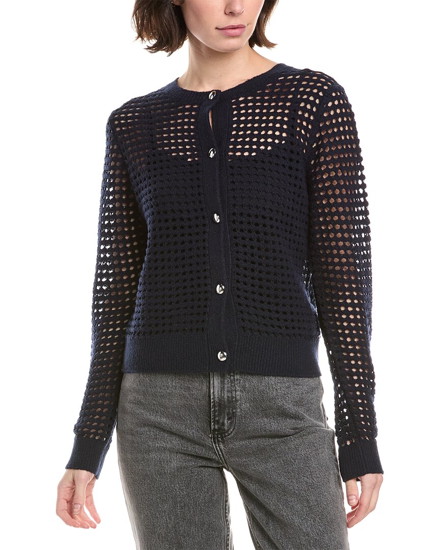 Rag & Bone Ezra Silk & Linen-blend Cardigan In Blue