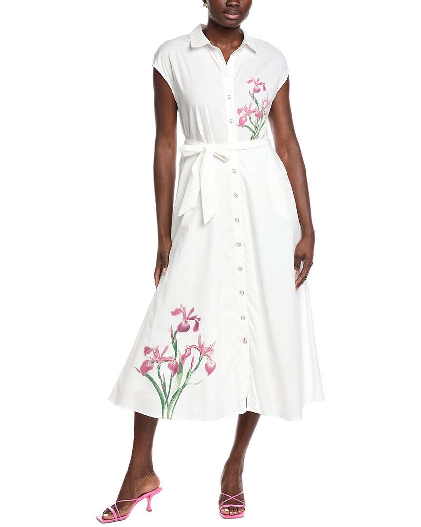 Hunter Button Down Maxi Shirt Dress In White