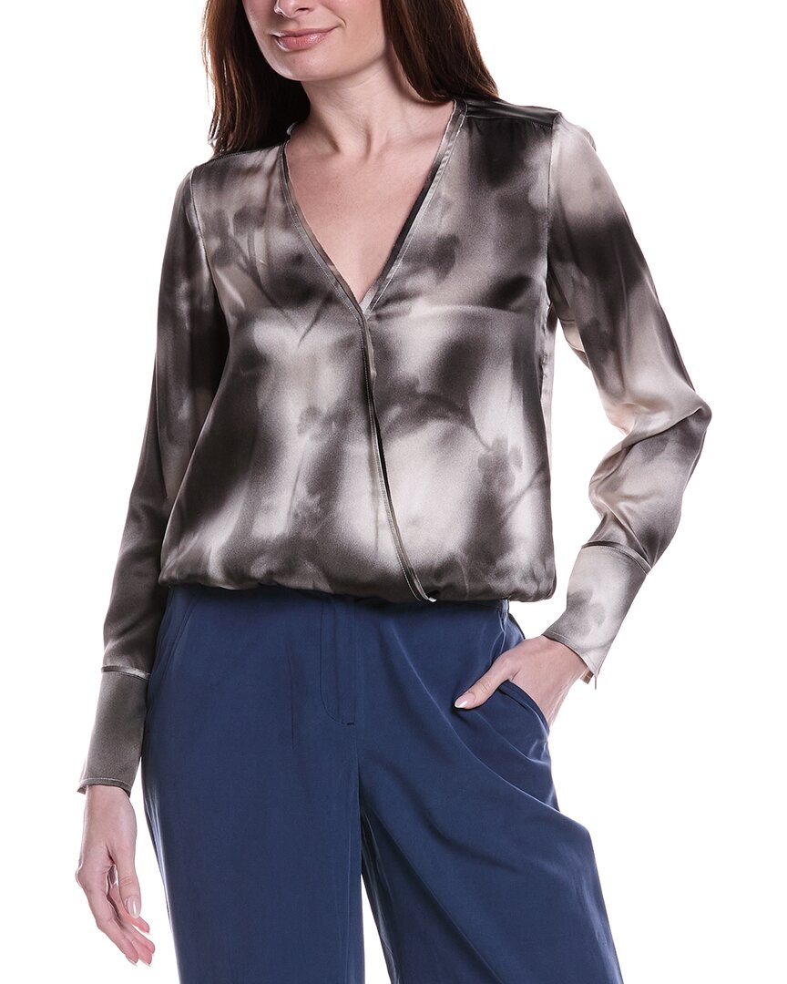 Go Silk Gosilk Silk Wrap Top In Multi