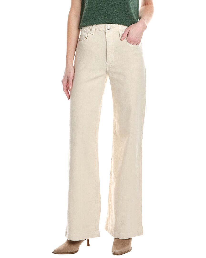 Hudson Jeans Jodie Loose Fit Linen-blend Ancient Scroll Wide Leg Jean In White