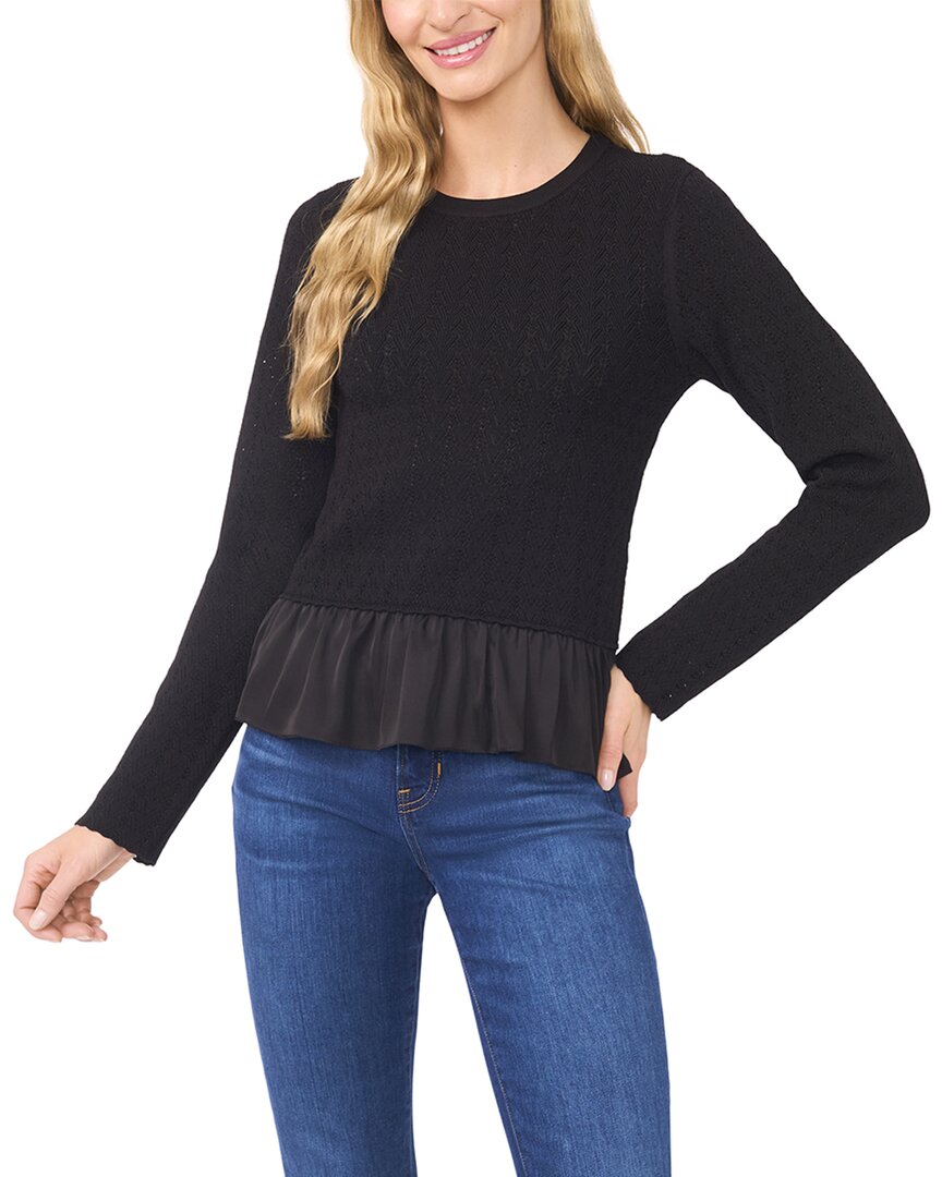 Ted Baker Irene Pointelle Crewneck Peplum Sweater In Multi