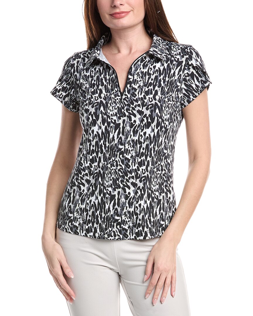 Ibkul Tulip Sleeve Polo Shirt In Black