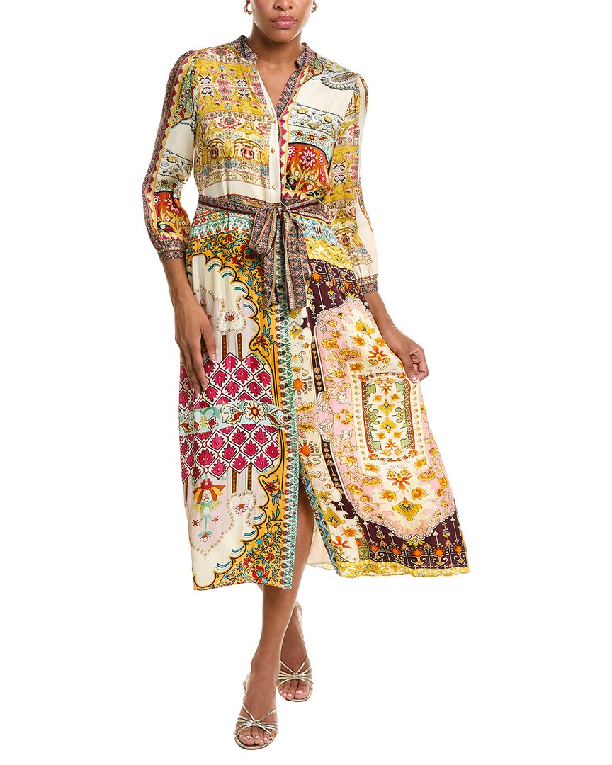 Elie Tahari The Mila Baroque Silk-blend Print Dress In Brown