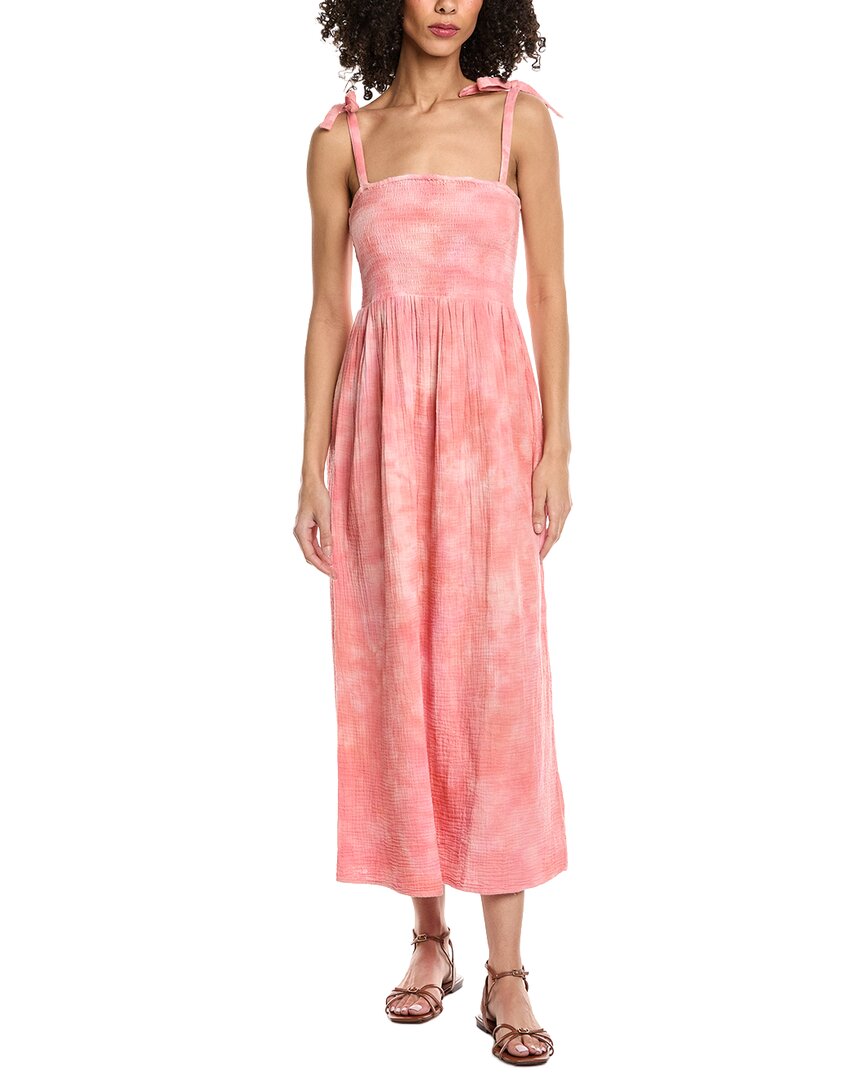 Faherty Dune Gauze Ella Dress In Red