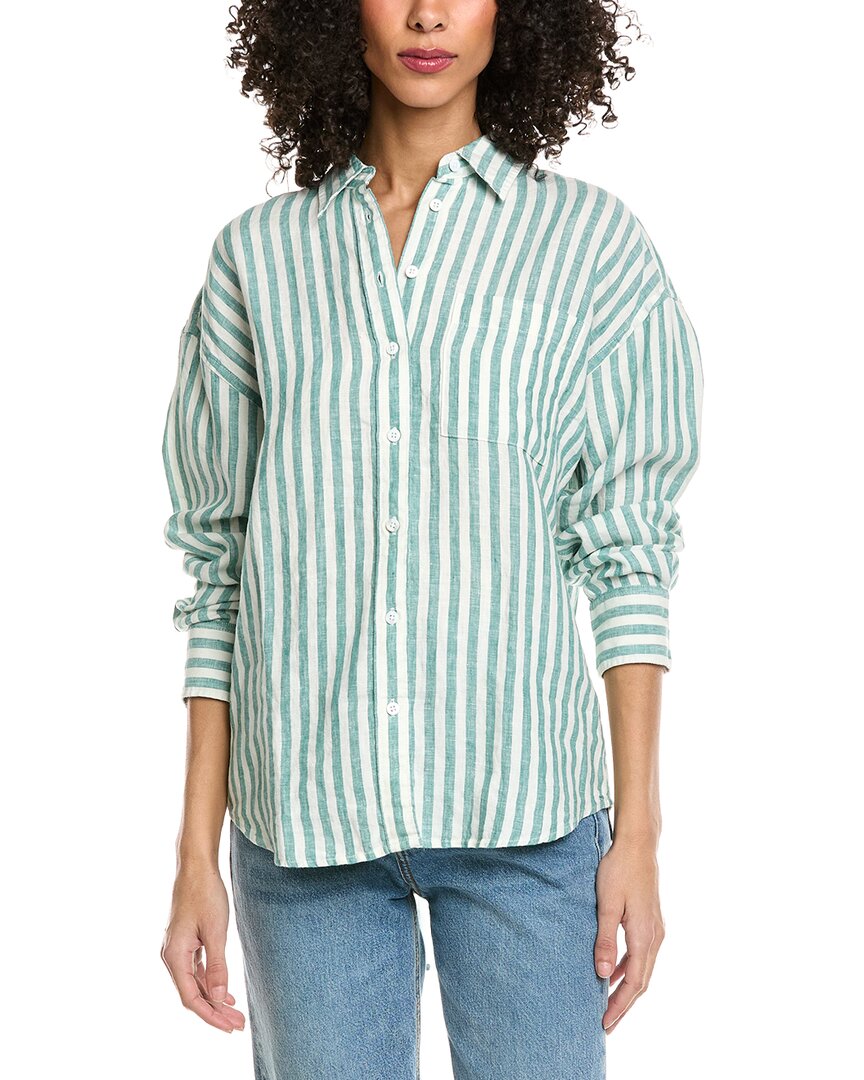 Faherty Laguna Linen Relaxed Shirt In Green