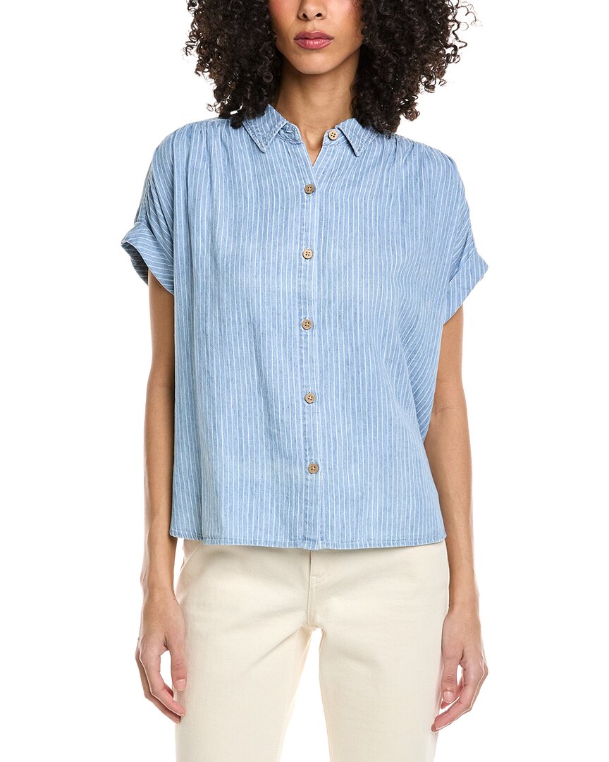 Faherty Breeze Linen-blend Shirt In Blue