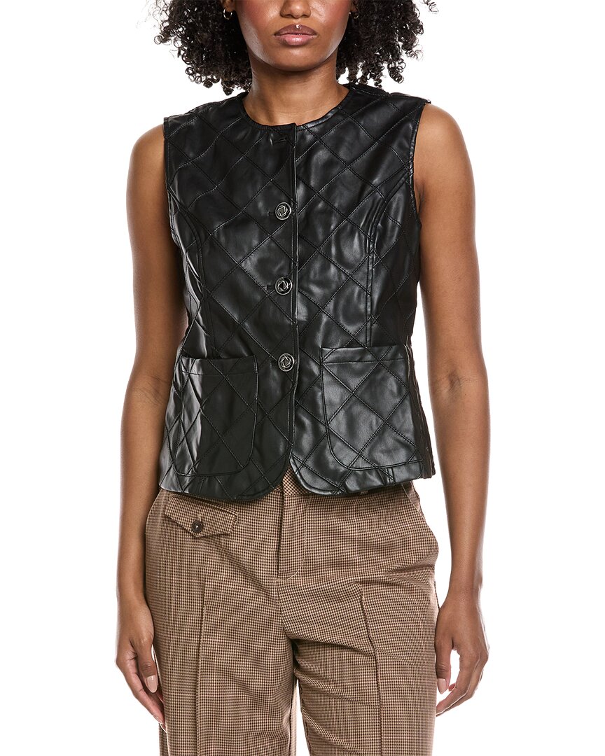 Gracia Diamond Stitched Vest In Black