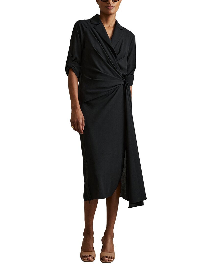 Reiss Whitney Woven Mix Dress In Black