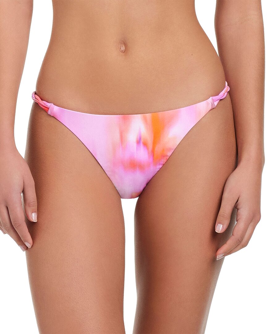 Red Carter Flare Gun Ombre Bikini Bottom In Sweet Perfume Multi