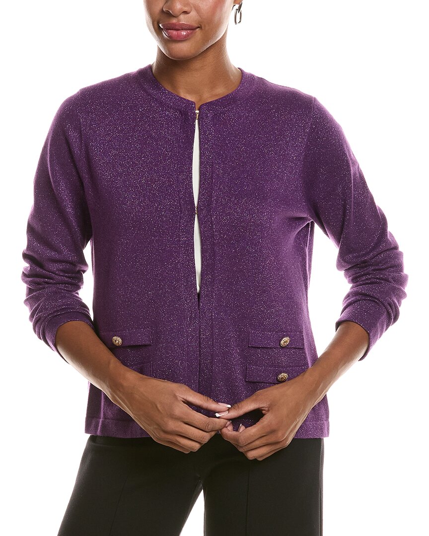 St John St. John Knit Cardigan In Purple