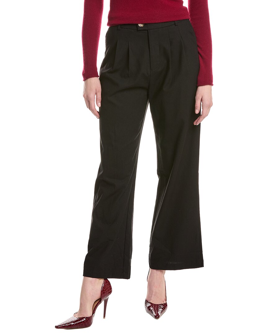 Seraphina Linen-blend Pant In Black
