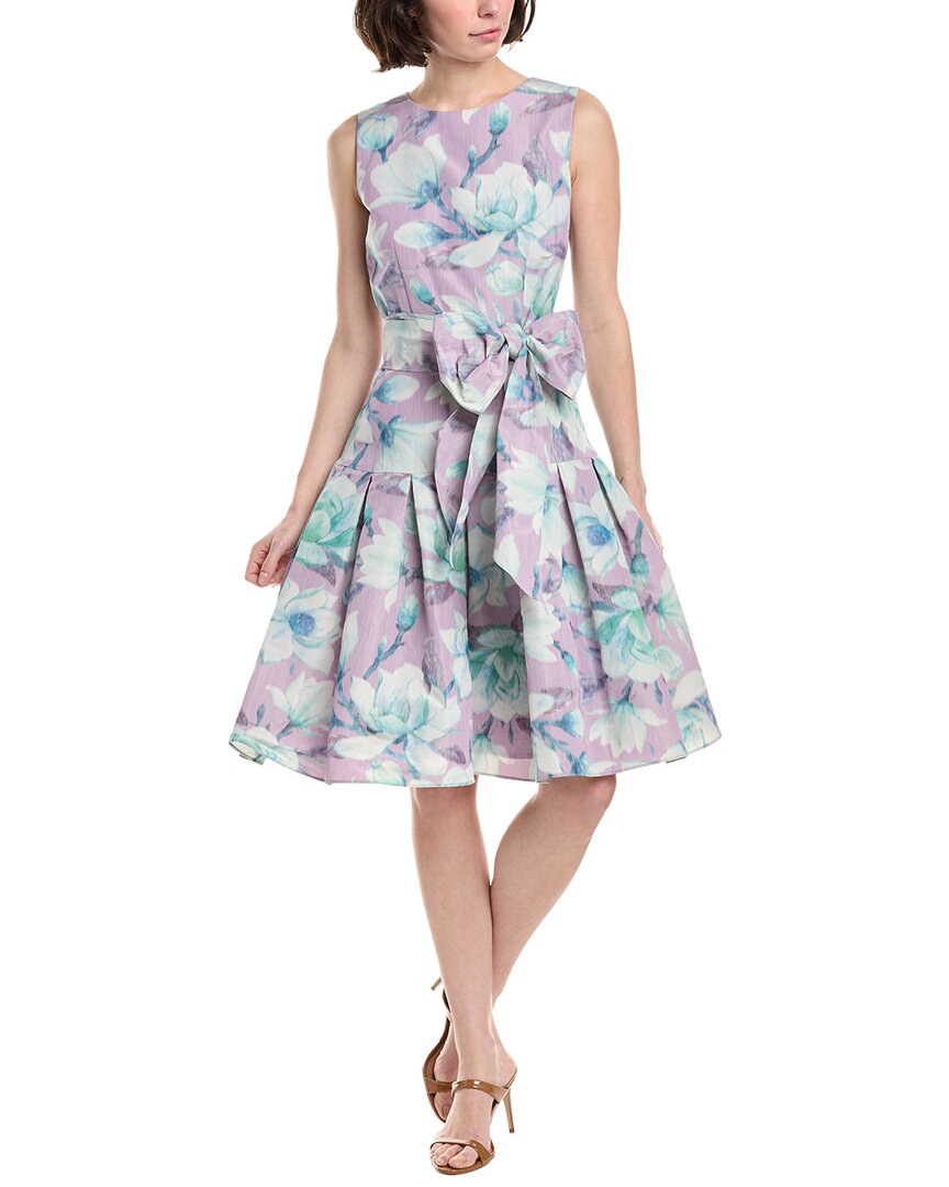 Sara Campbell Printed Taffeta Dress In Purple
