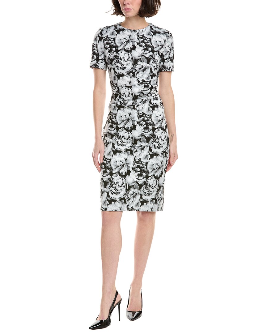 Sara Campbell Sheath Floral Jacquard Dress In Black