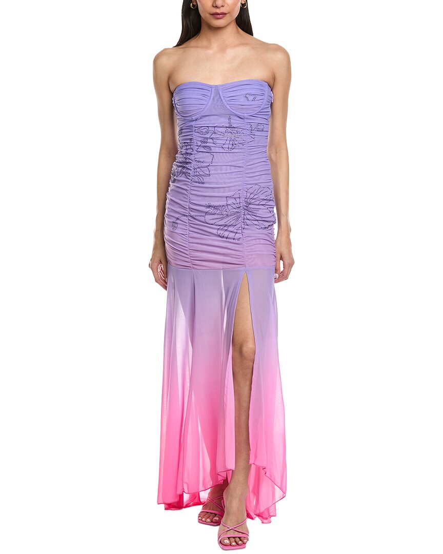 Rococo Sand Blake Ruched Gown In Purple