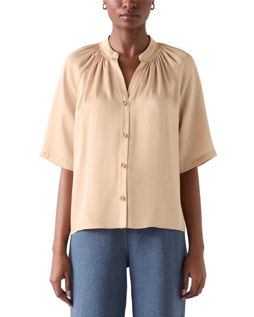 Lk Bennett Amber Top In Beige