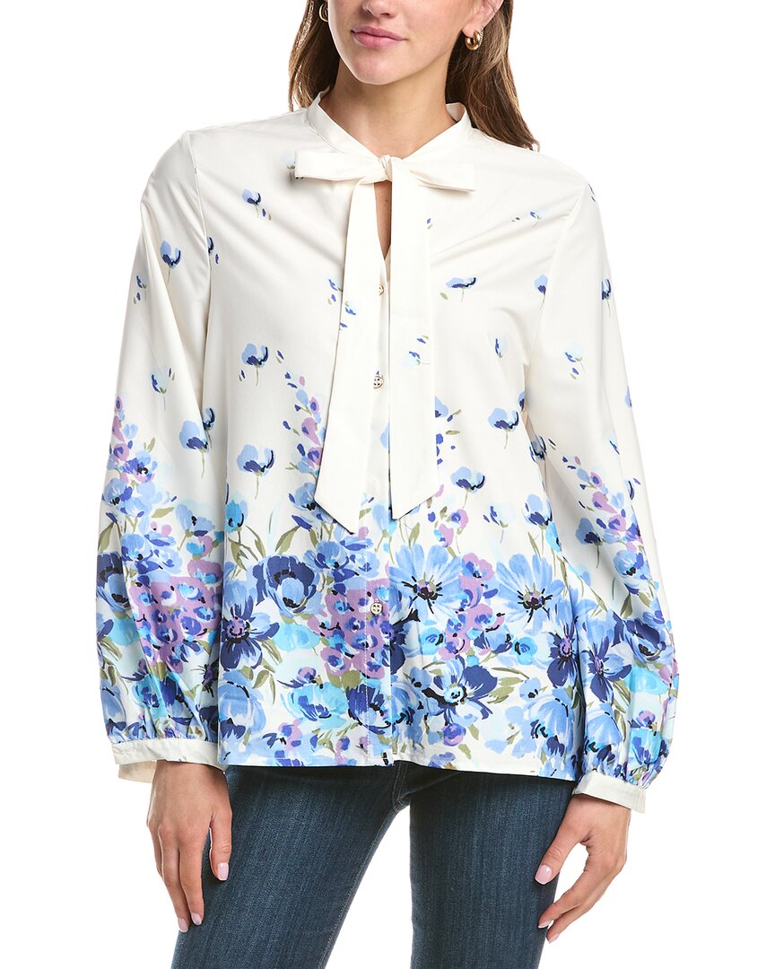 Colette Rose Bow Tie Front Top In White