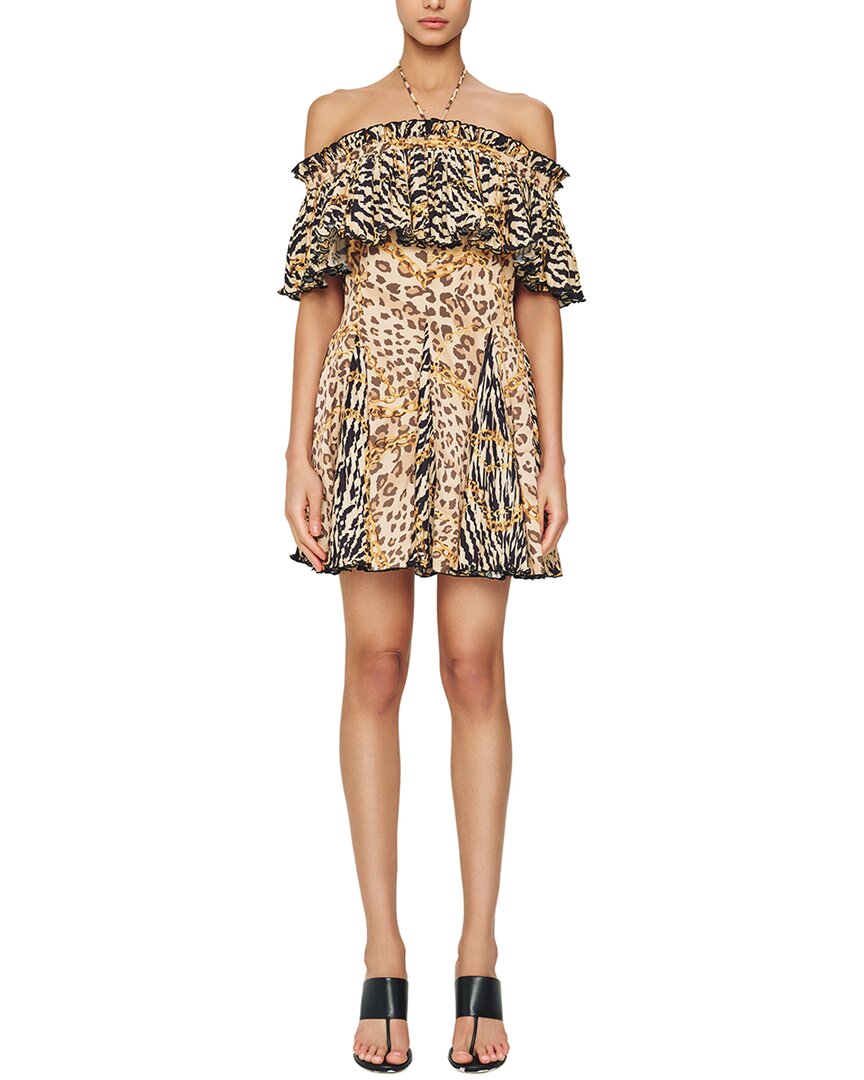 Ronny Kobo Esmi Mini Dress In Mixed Zebra Cheeta