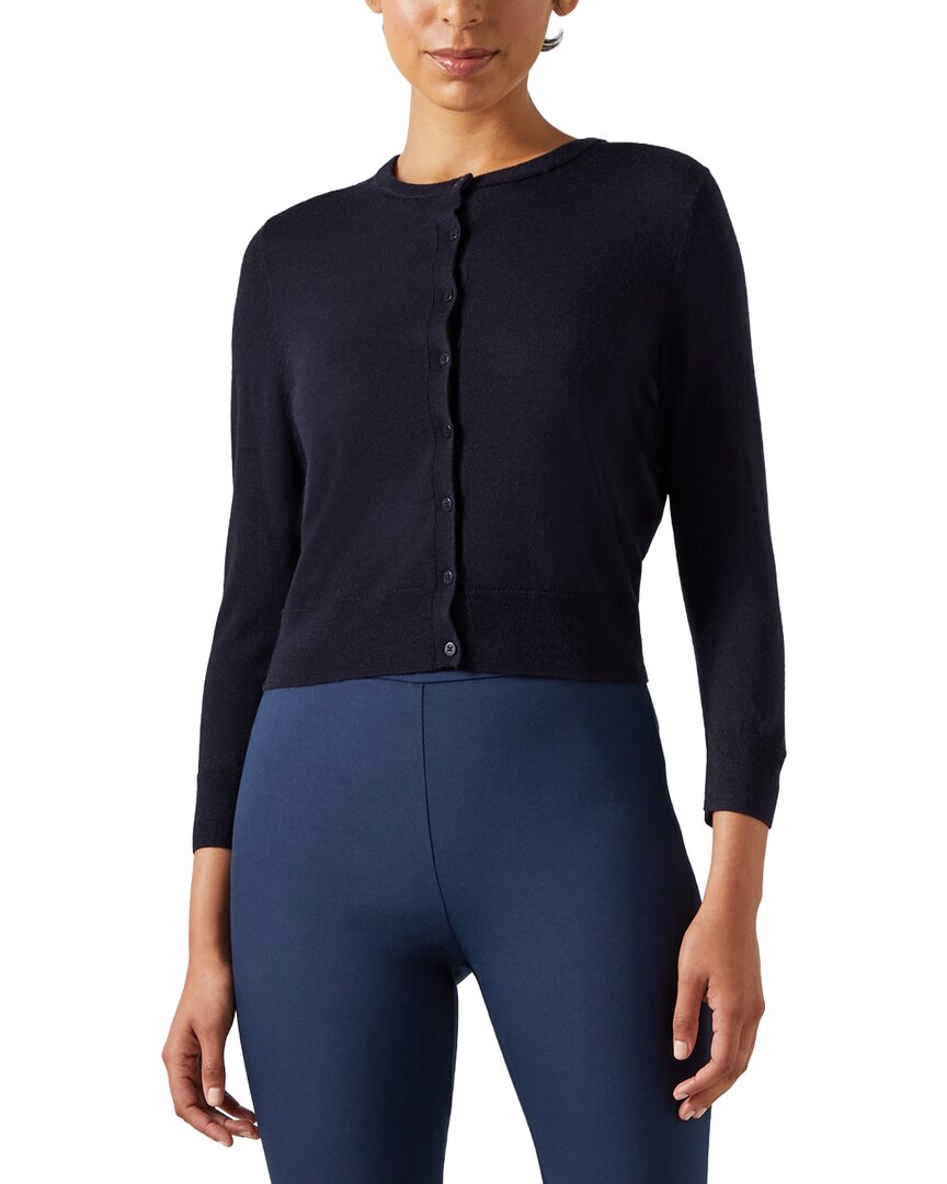 Lk Bennett Bonnie Wool Cardigan In Blue