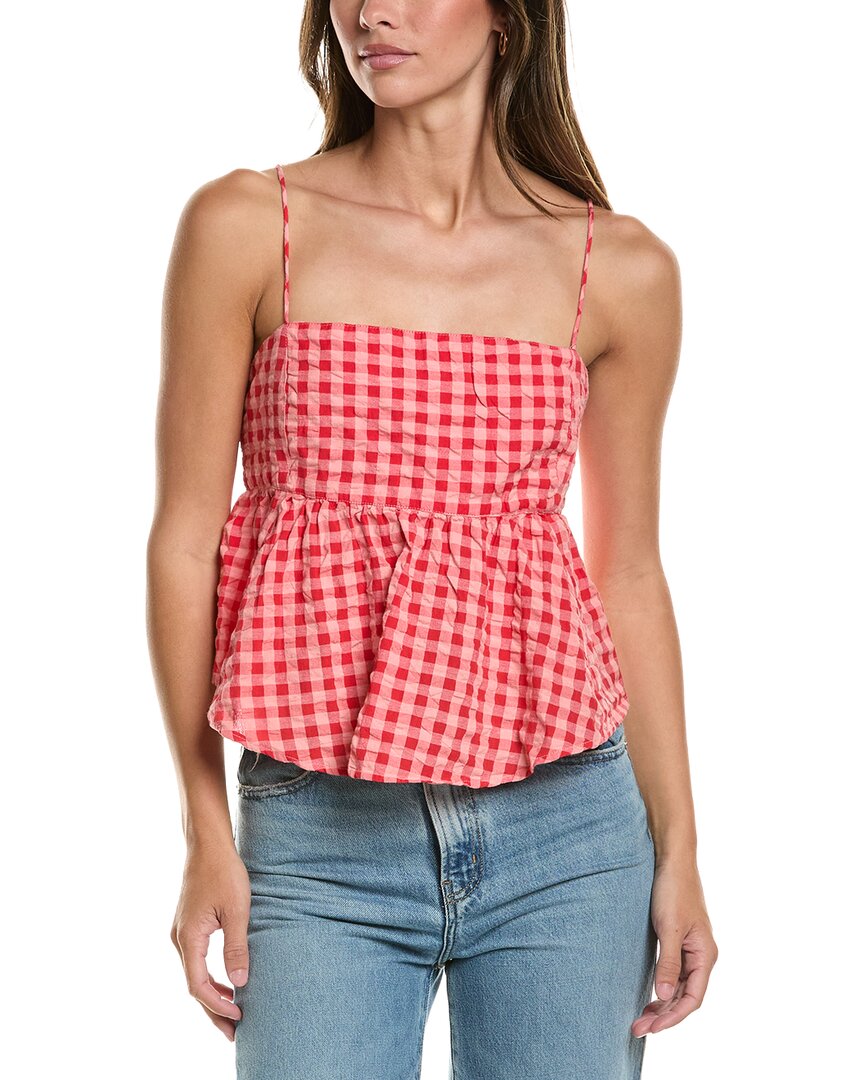Vintage Havana Woven Flowy Top In Red