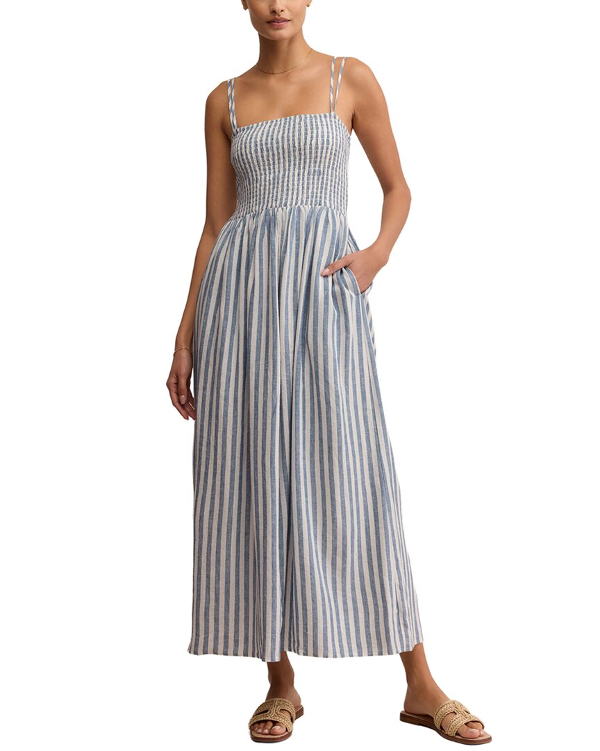 Z Supply Nadine Striped Linen-blend Midi Dress In Neutral
