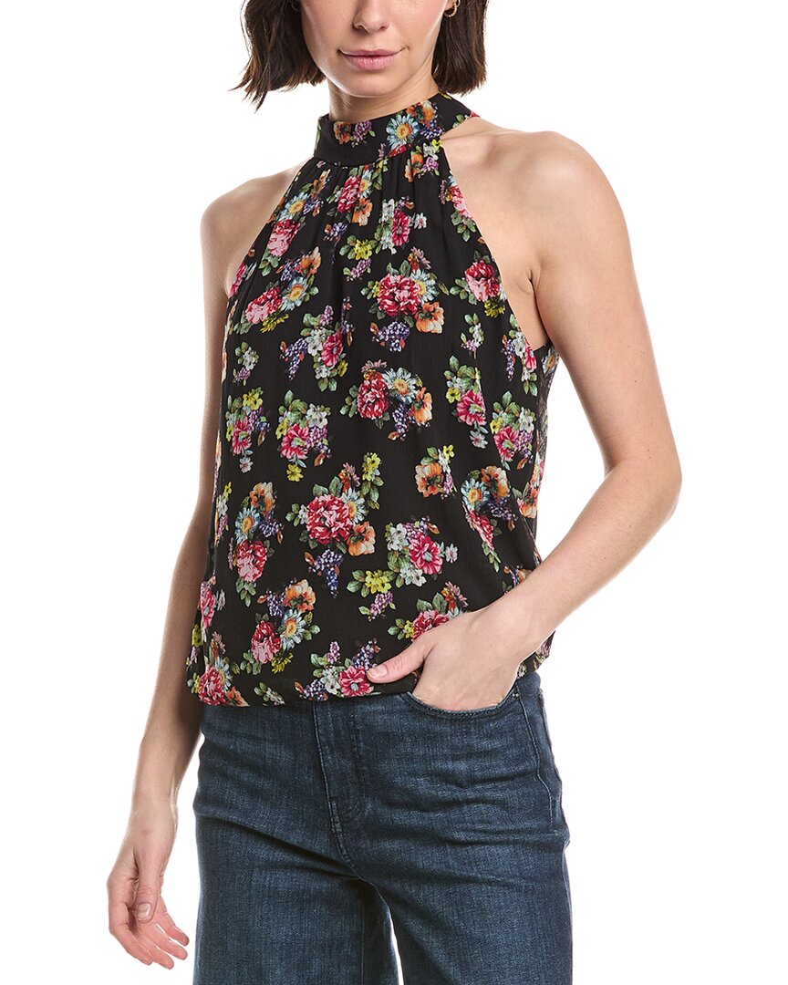 Alice And Olivia Alice + Olivia Maris Halter Neck Gathered Top In Black