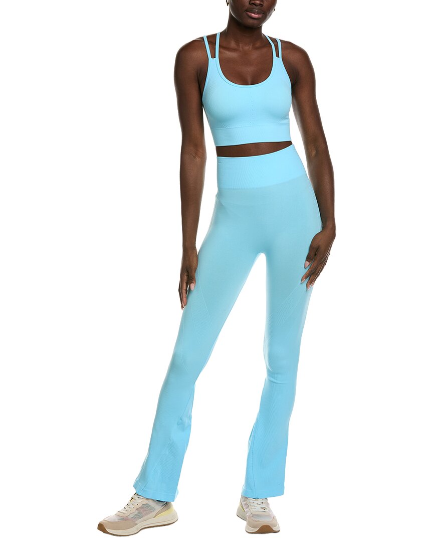 Marion 2pc Snatch Me Up Flared Sports Bra & Legging Set In Blue