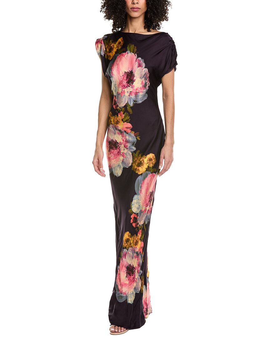 Amanda Uprichard Elroy Maxi Dress Seona Print In Purple