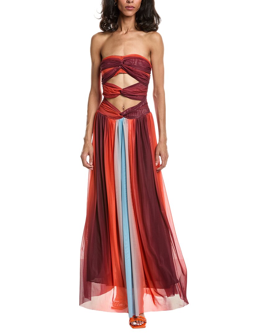 To My Lovers Mesh Maxi Dress In Orange