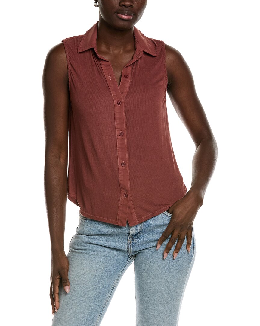 Bella Dahl Mixed Sleeveless Button Down