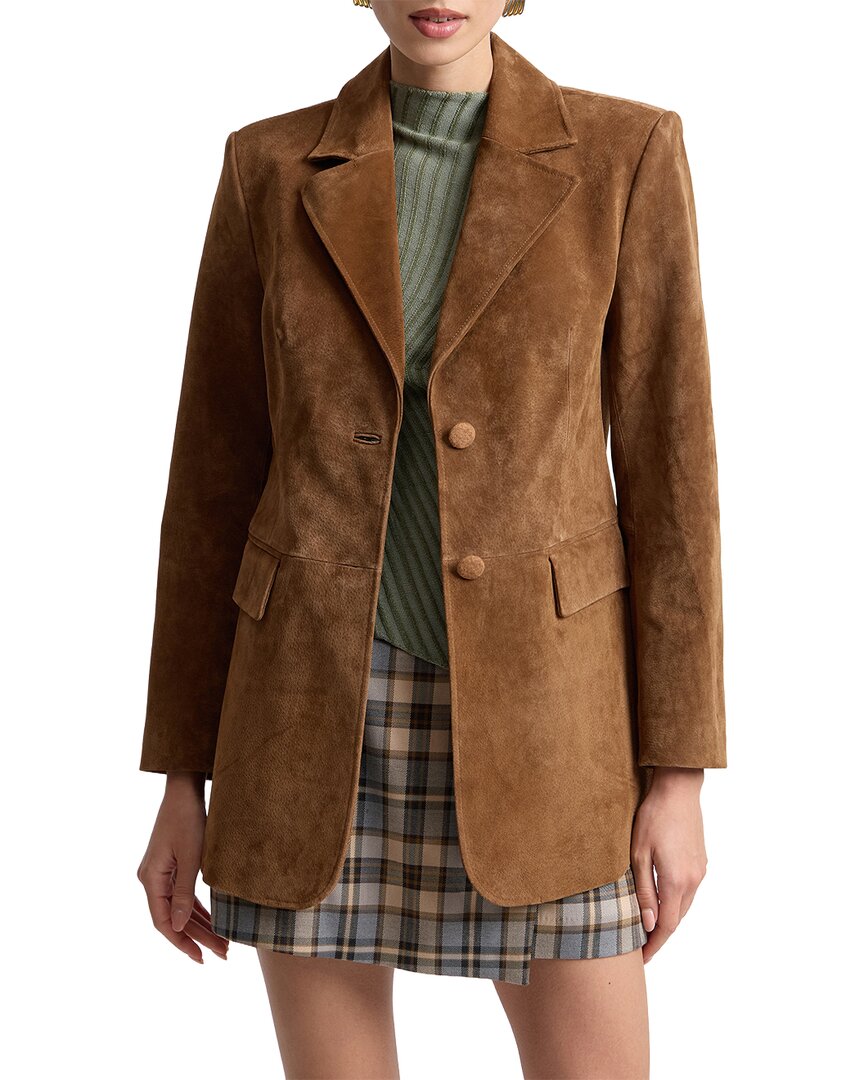 Avec Les Filles Genuine Leather Blazer