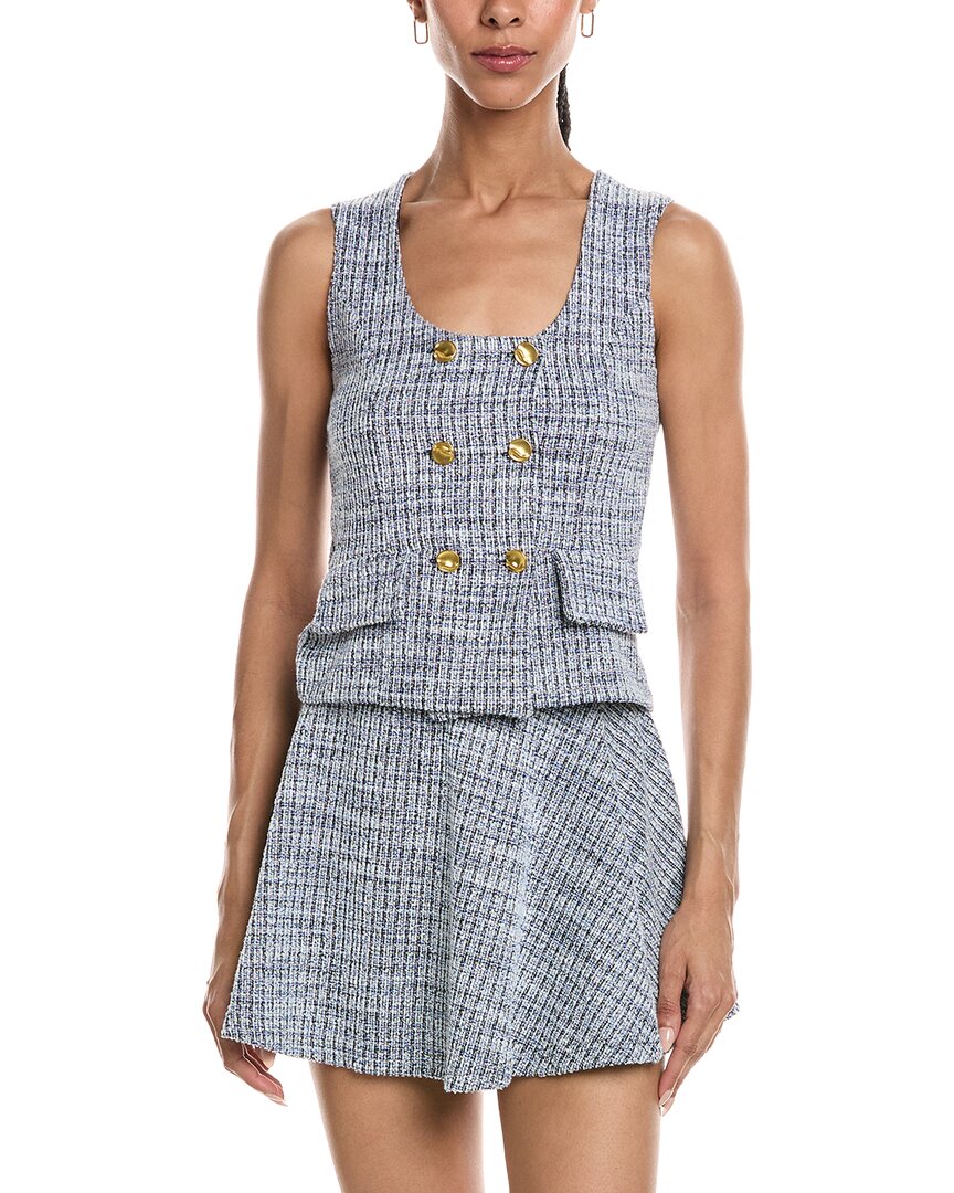 Abbey Tweed Vest Top In Blue