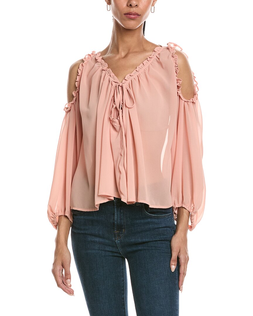 Abbey Cold-shoulder Top In Pink