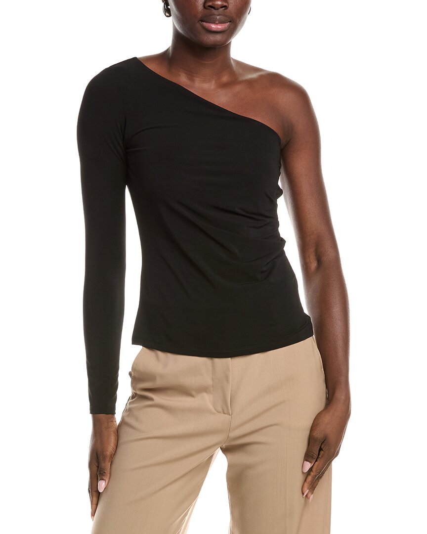 Max Mara Spluga One-shoulder Jersey Top In Black
